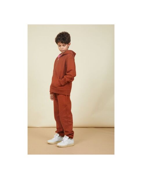 Felpa Tom marrone in cotone con zip