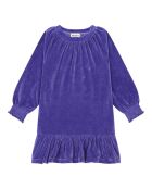 Robe courte en coton mélangé Neyla bleue indigo
