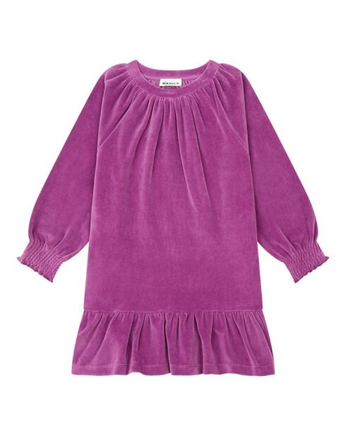 Abito corto Neyla in misto cotone rosa fucsia