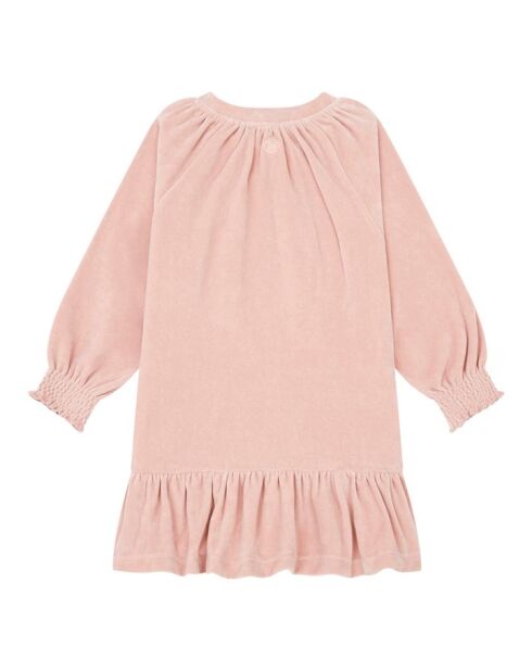 Robe courte en coton mélangé Neyla rose poudré
