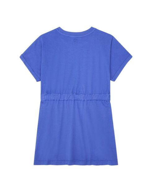Robe courte en coton Britta bleue