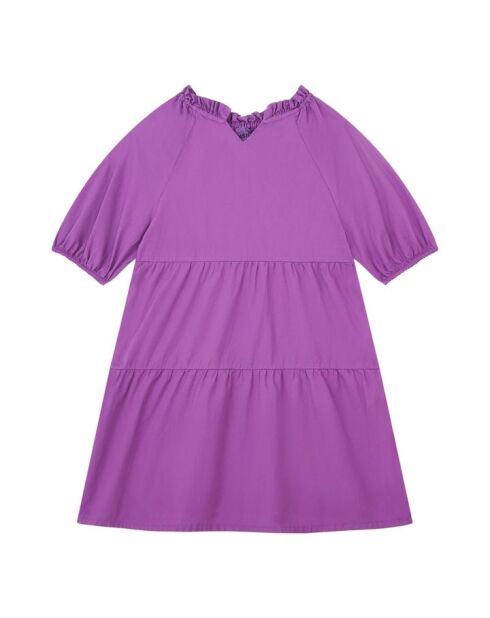 Abito corto Villa violet in cotone