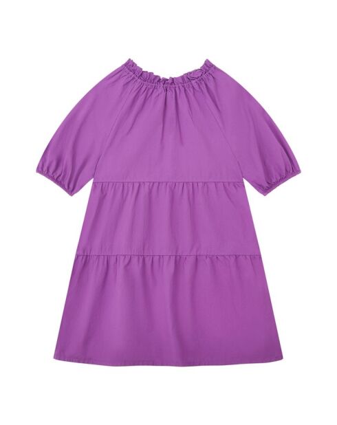 Vestido corto de algodón violeta Villa