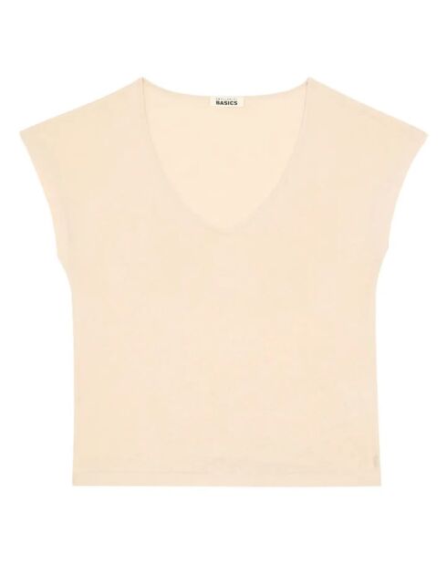 Camiseta de manga corta en mezcla de algodón Clara Craie