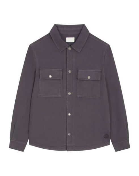 Camisa vaquera de algodón gris antracita