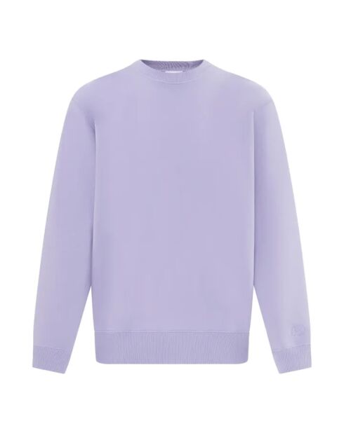Sudadera de algodón con cuello redondo, forro polar de lavanda orgánica