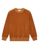 Sudadera de algodón orgánico con cuello redondo y color avellana