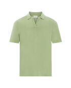 Polo a manica corta in cotone biologico verde eucalipto