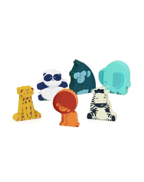 Mes histoires en bois Les animaux de la jungle multicolore - 3 ans et +