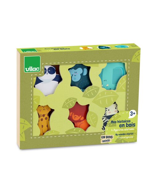 Mes histoires en bois Les animaux de la jungle multicolore - 3 ans et +
