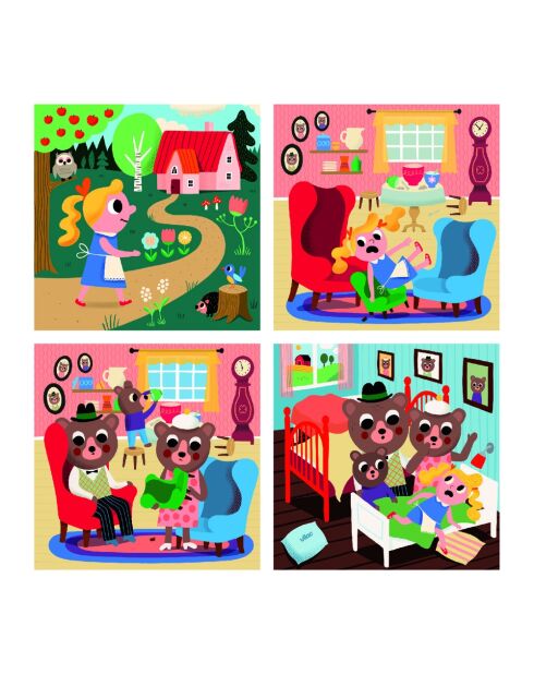 4 Goudlokje-puzzels - Ingela P.Arrhenius veelkleurig - 2 jaar en +