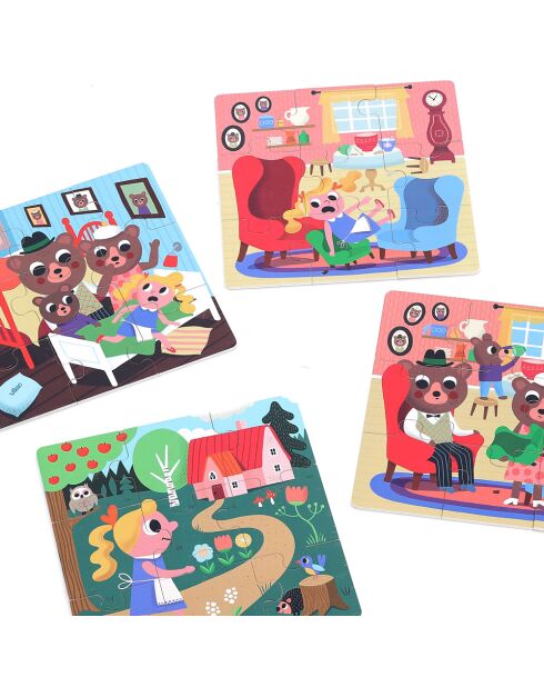 4 Goudlokje-puzzels - Ingela P.Arrhenius veelkleurig - 2 jaar en +