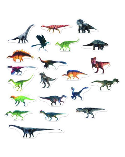 Set de 21 magnets dinosaures - Muséum national d'Histoire naturelle multicolore - 3 ans et +