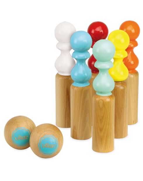 6 veelkleurige retro kegels - 5 jaar en +