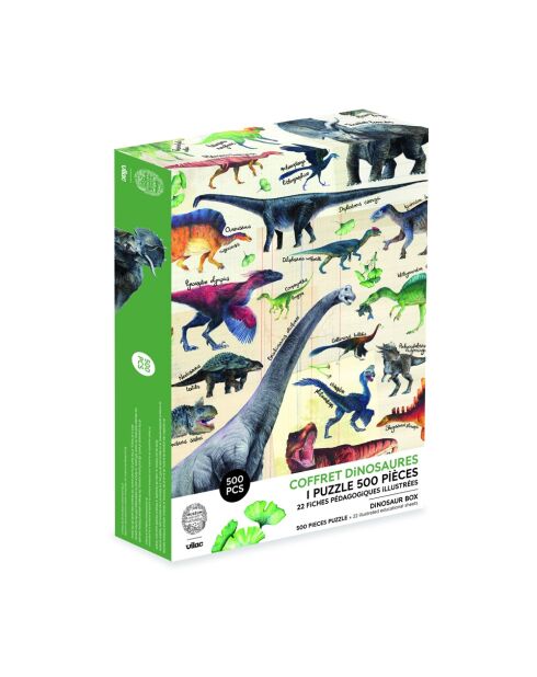 Dinosauruspuzzel van 500 stukjes - National Museum of Multicolored Natural History - 8 jaar en +