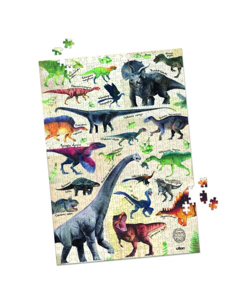 Dinosauruspuzzel van 500 stukjes - National Museum of Multicolored Natural History - 8 jaar en +