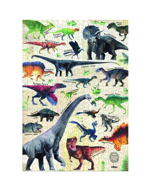 500-teiliges Dinosaurier-Puzzle - Nationalmuseum für mehrfarbige Naturgeschichte - ab 8 Jahren