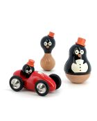 Sonajero René the pingüino de madera/negro - 1 año y +