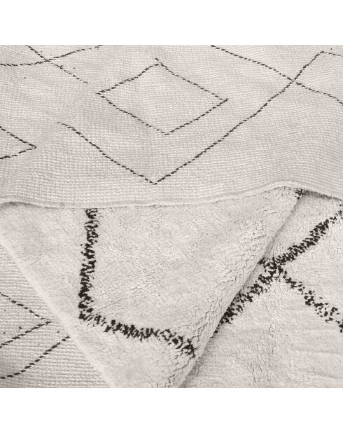 Tapis en coton Ervin ivoire/taupe -L.160 cm