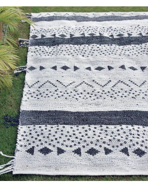 Alfombra Callista blanca/negra - 120x180 cm