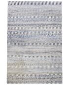 Tapis en coton recyclé Sarah ivoire/bleu - 160x230 cm