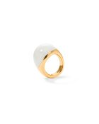 Viva Popcorn XL weißer Ring aus 18k vergoldetem 925er-Silber