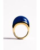 Bague en argent 925 plaqué or 18 carats Viva Blueberry XL bleu foncé