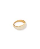 Viva Popcorn Mini Ring aus 18 Karat vergoldetem 925er-Silber, weiß