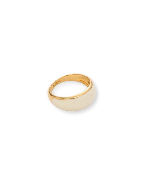 Viva Popcorn Mini Ring aus 18 Karat vergoldetem 925er-Silber, weiß