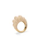 Bague en argent 925 plaqué or 18 carats Groove Vanilla crème
