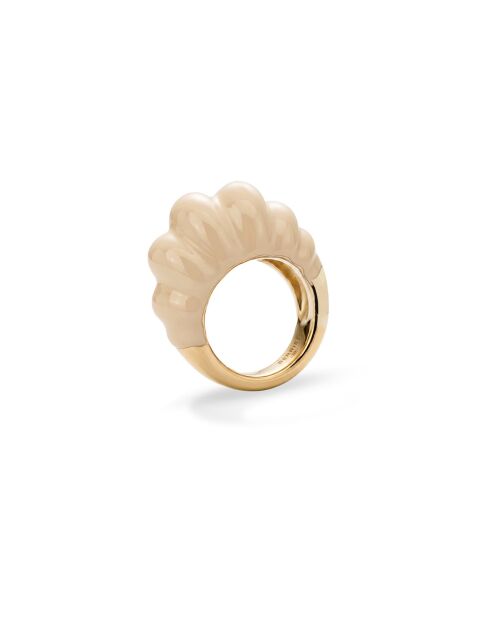 Bague en argent 925 plaqué or 18 carats Groove Vanilla crème