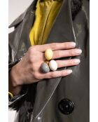 Bague en argent 925 plaqué or 18 carats Viva Banana XL jaune clair