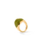 Bague en argent 925 plaqué or 18 carats Viva Moss Green XL vert mousse