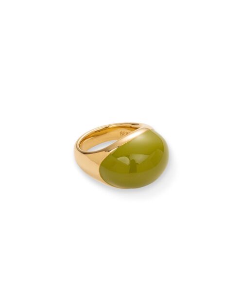 Bague en argent 925 plaqué or 18 carats Viva Moss Green XL vert mousse