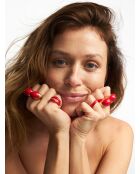 Bague en argent 925 plaqué or 18 carats Viva Red XL rouge