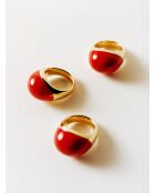 Bague en argent 925 plaqué or 18 carats Viva Red XL rouge