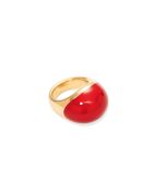 Bague en argent 925 plaqué or 18 carats Viva Red XL rouge
