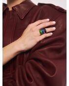 Viva Blueberry Mini Ring aus 18 Karat vergoldetem 925er-Silber, dunkelblau