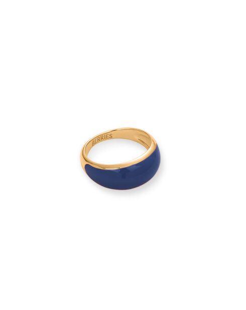 Viva Blueberry Mini Ring aus 18 Karat vergoldetem 925er-Silber, dunkelblau