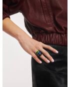Viva Blueberry Mini Ring aus 18 Karat vergoldetem 925er-Silber, dunkelblau