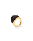 Viva Black XL schwarzer Ring aus 18 Karat vergoldetem 925er Silber