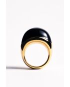 Viva Black XL schwarzer Ring aus 18 Karat vergoldetem 925er Silber