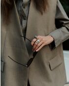 Bague en argent 925 plaqué or 18 carats Viva Grey XL gris