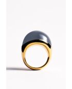 Bague en argent 925 plaqué or 18 carats Viva Grey XL gris