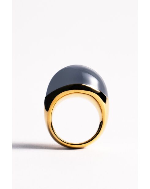 Bague en argent 925 plaqué or 18 carats Viva Grey XL gris