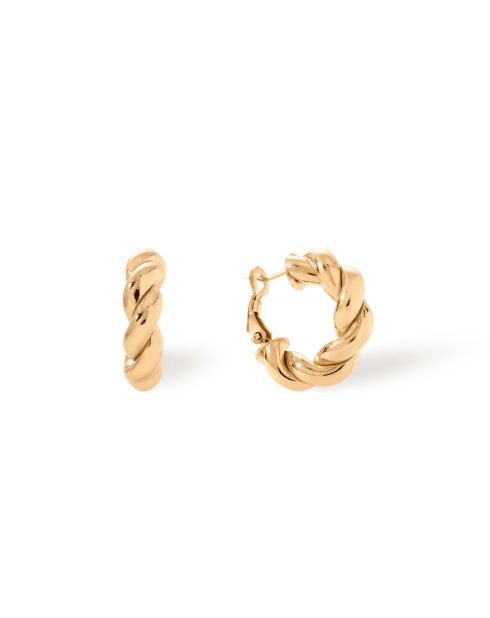 Boucles d'oreilles en argent 925 plaqué or 18 carats Mini Milan Gold doré