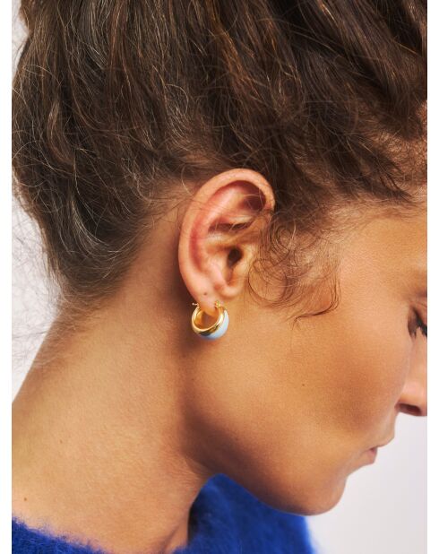 Boucles d'oreilles en argent 925 plaqué or 18 carats Viva Vintage Blue bleu vintage
