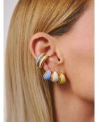 Bague d'oreille en argent 925 plaqué or 18 carats Viva Popcorn blanc