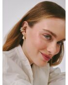 Bague d'oreille en argent 925 plaqué or 18 carats Viva Popcorn blanc