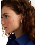 Boucles d'oreilles en argent 925 plaqué or 18 carats Alexis Vanilla crème
